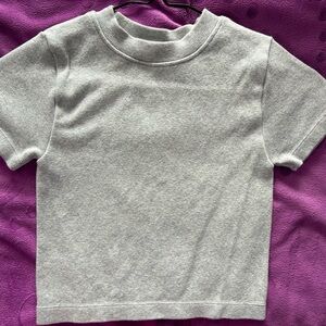 xs round neck grey crop top